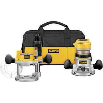 ROUTERS AND TRIMMERS | Factory Reconditioned Dewalt DW618PKBR 2-1/4 HP EVS Fixed/Plunge Base Router Combo Kit with Soft Case
